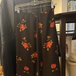Floral Black Skirt